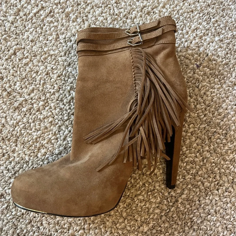 Sam Edelman Brown Keegan Ankle Boots with Fringe, Western feel, Women’s Size 7.5 - Picture 7 of 9